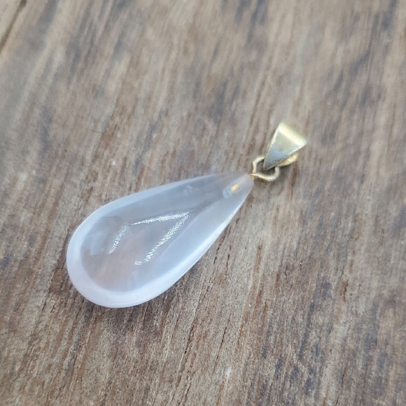 Pink Clear Ghostly Drop Pendant E1021 - Picture 1 of 2